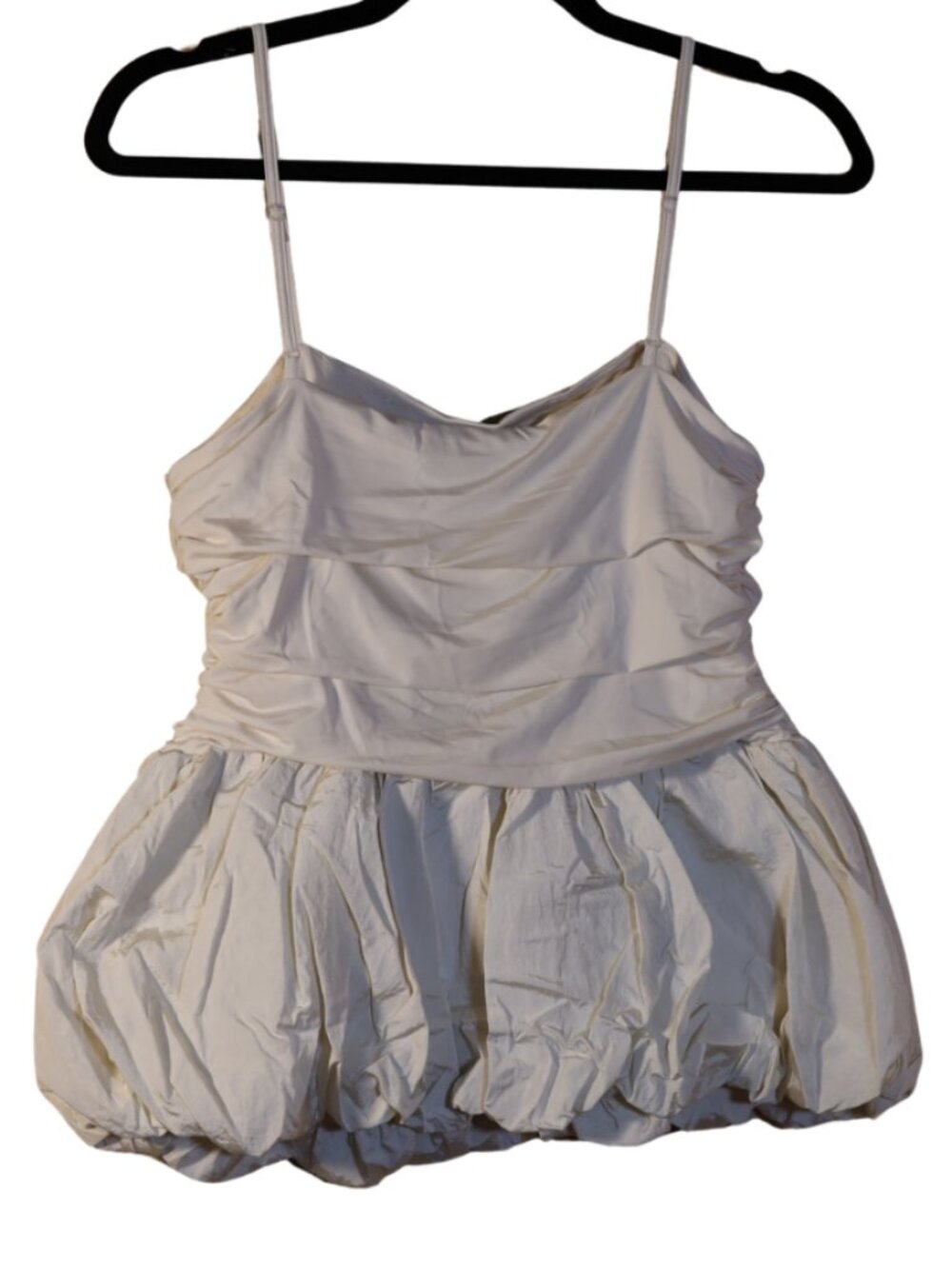 NWT Target Future Collective Cream Ruched Bubble Hem Tank Top M